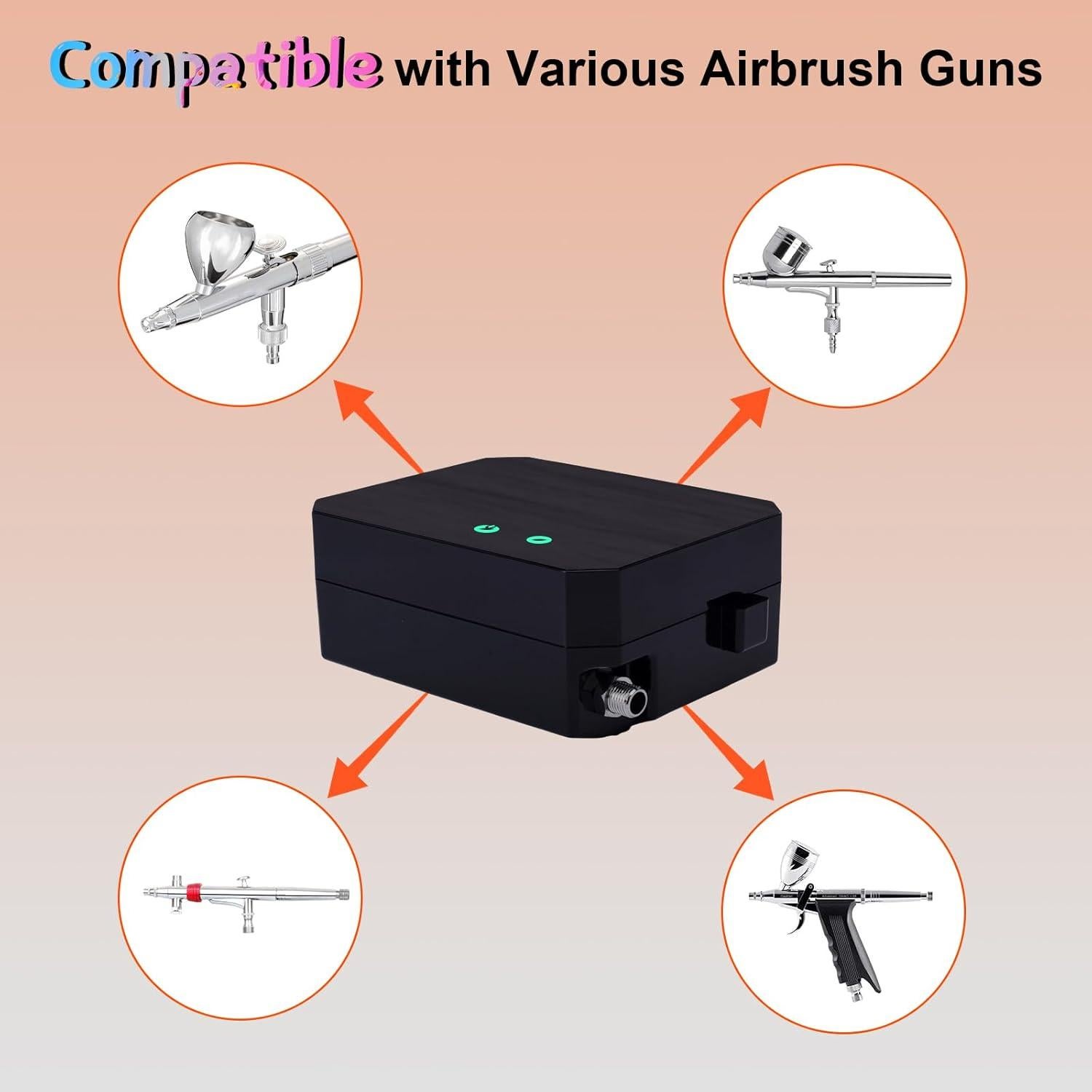 Compresor de Aerógrafo Portátil Gocheer 12V 52 PSI Negro