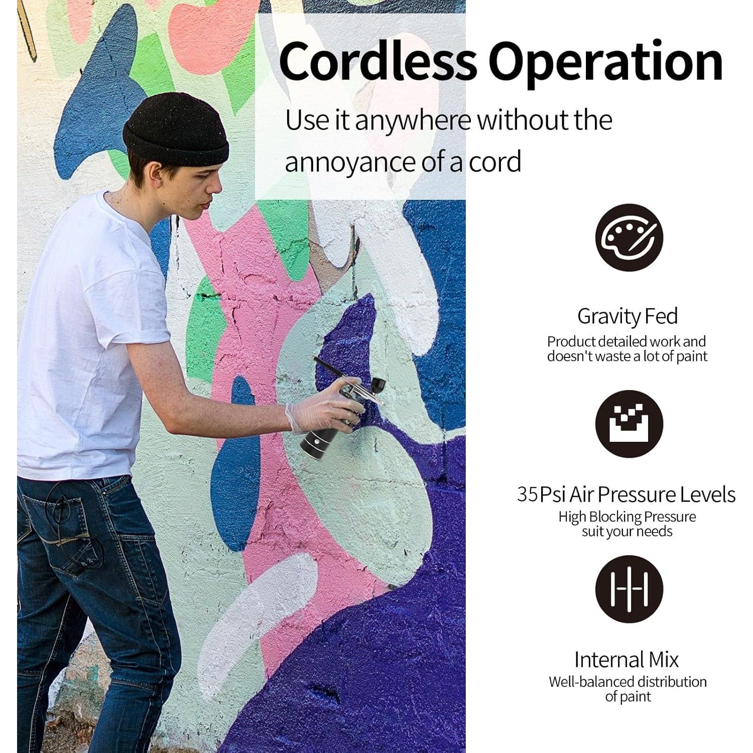 Kit de Aerógrafo Inalámbrico Crpen GX-777 con Compresor