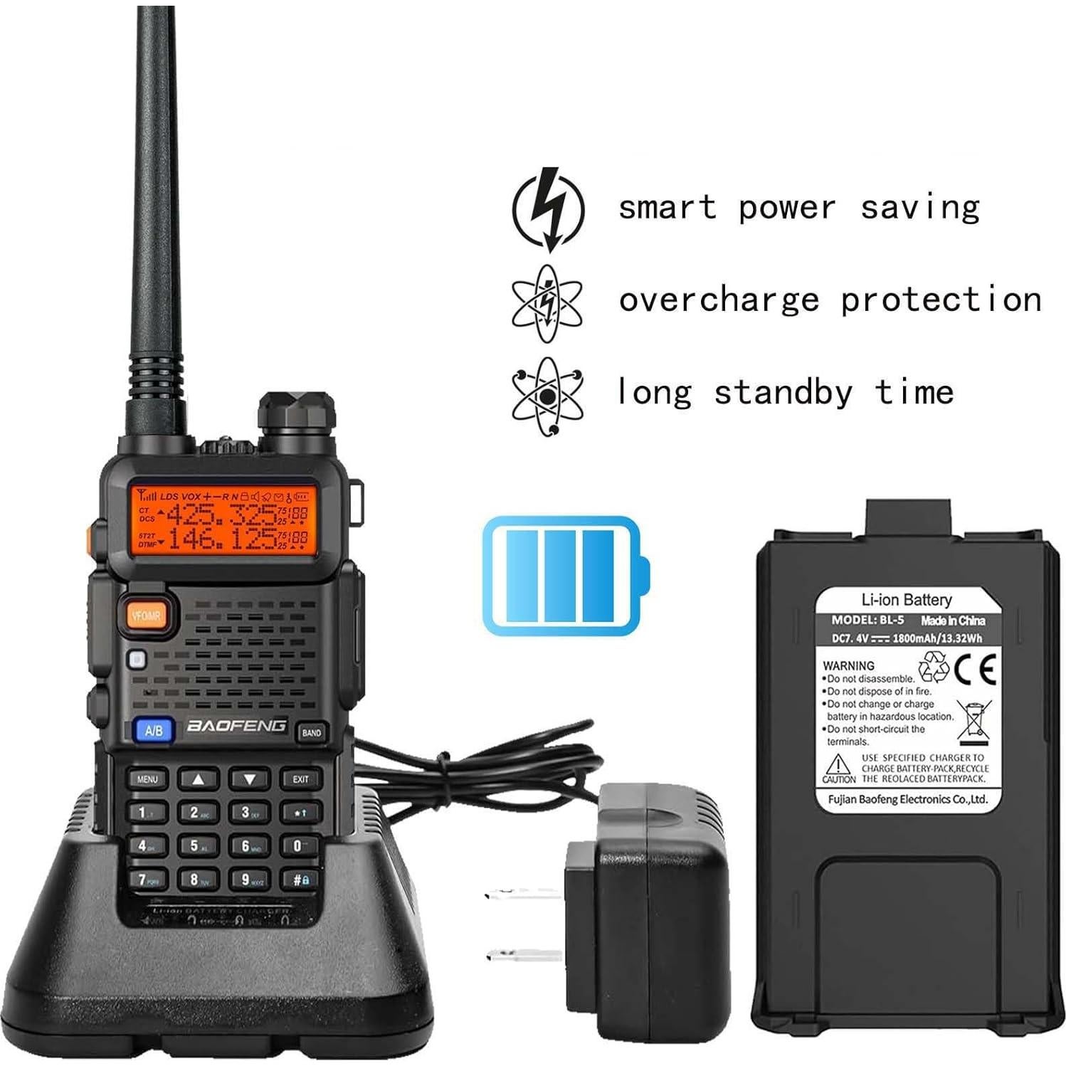 Radio BAOFENG UV-5R Portátil Doble Banda 2 Paquete