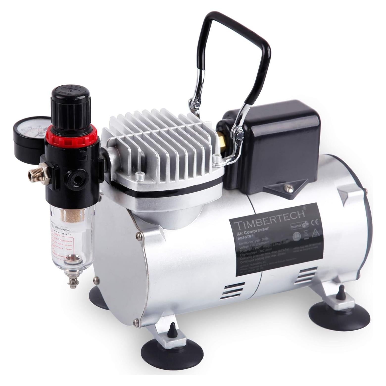 Compresor de Aerógrafo Timbertech ABPST07 1/6HP Silencioso