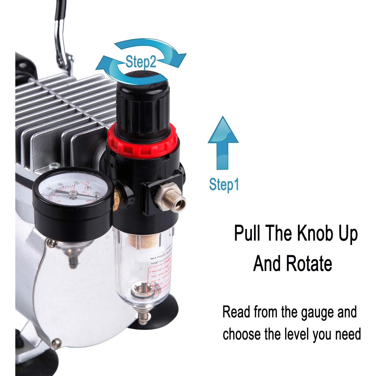 Compresor de Aerógrafo Timbertech ABPST07 1/6HP Silencioso