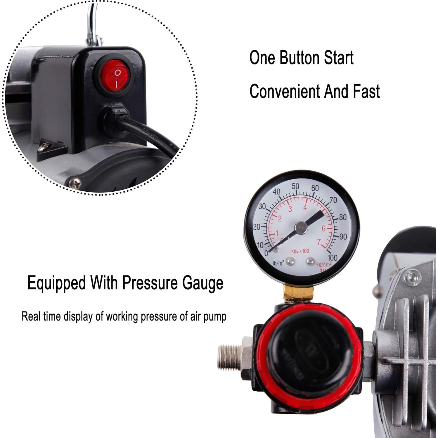 Compresor de Aerógrafo Timbertech ABPST07 1/6HP Silencioso