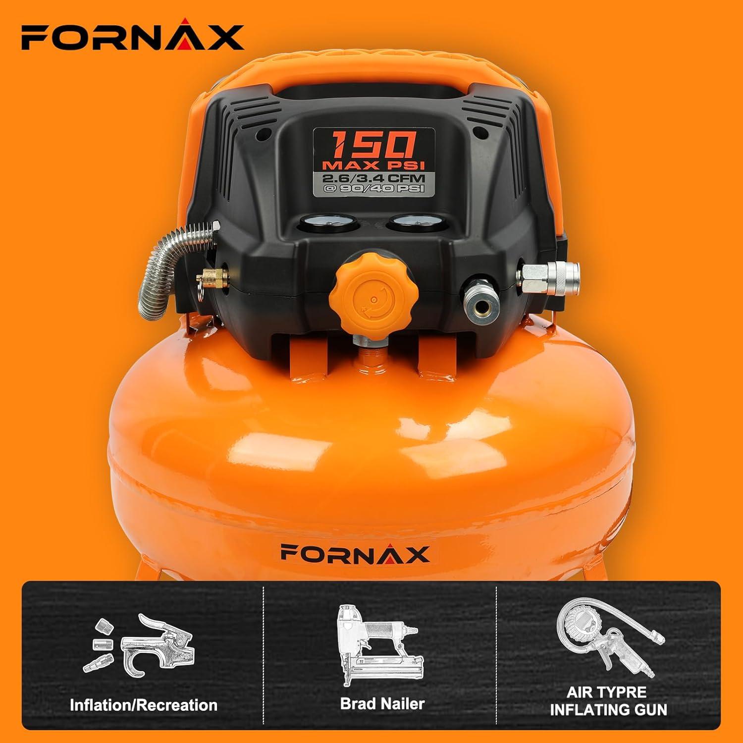 Compresor de aire FORNAX Pancake 6 Galones 150 PSI Eléctrico