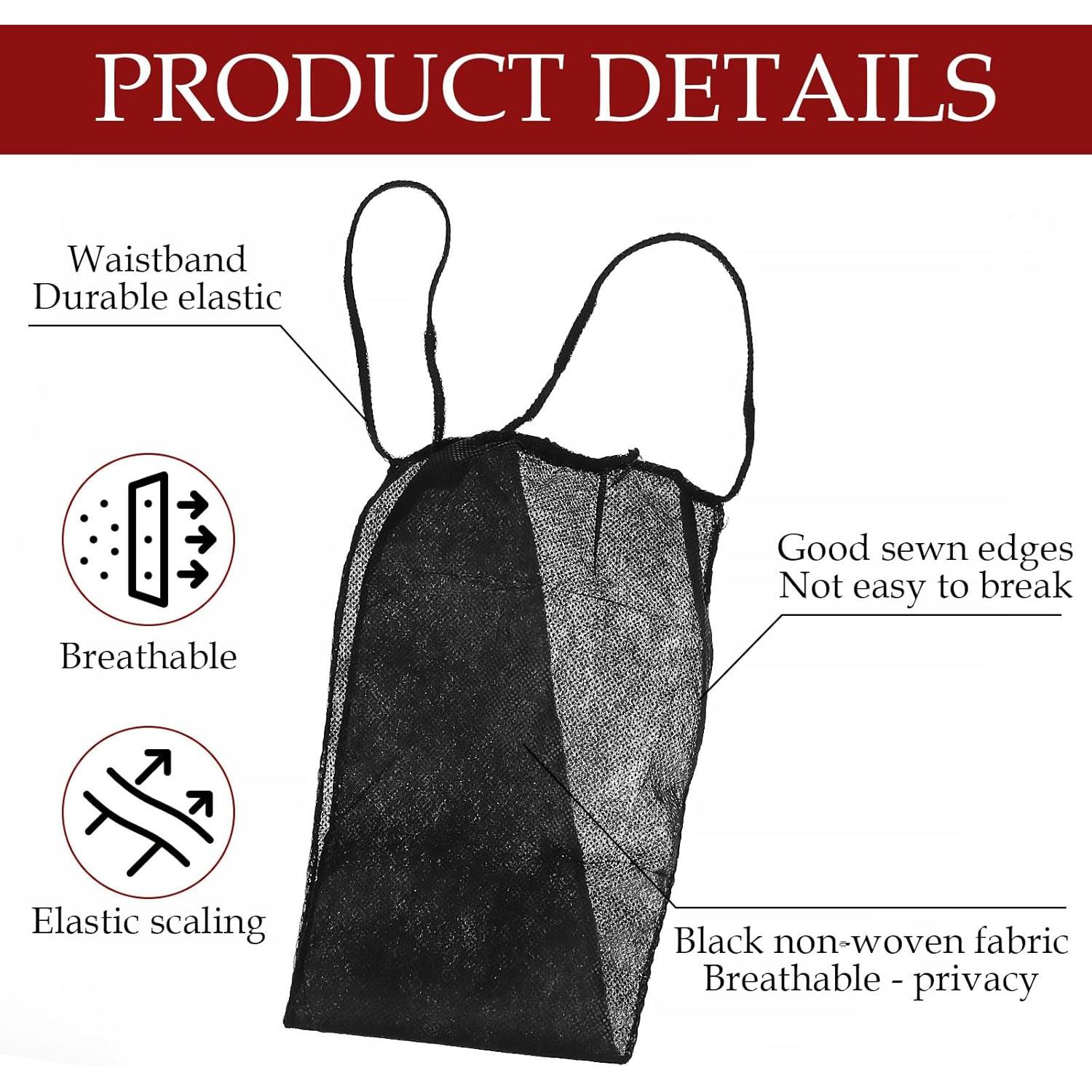 100 Braguitas Desechables Tanga Negra para Mujeres - Spa y Bronceado