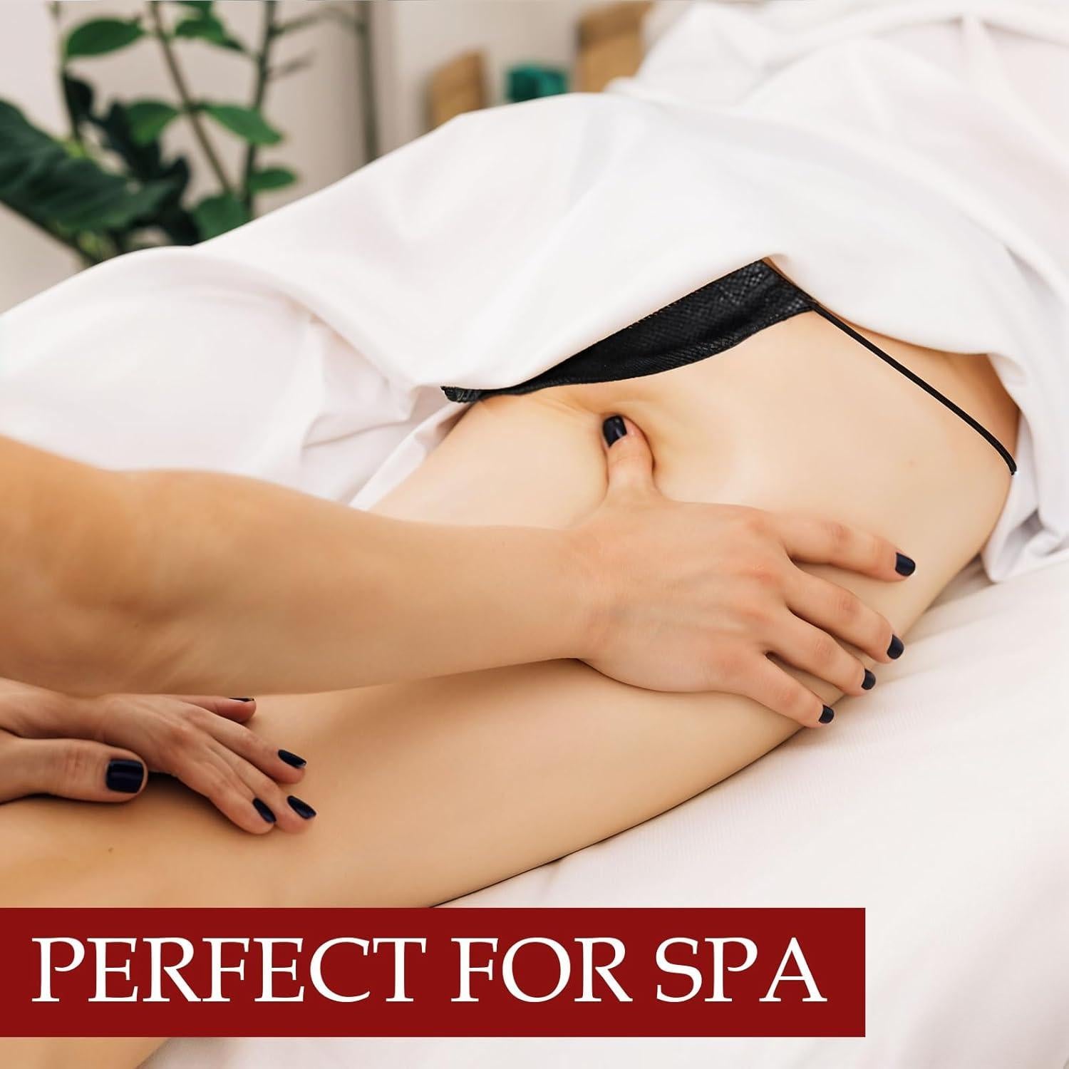 100 Braguitas Desechables Tanga Negra para Mujeres - Spa y Bronceado