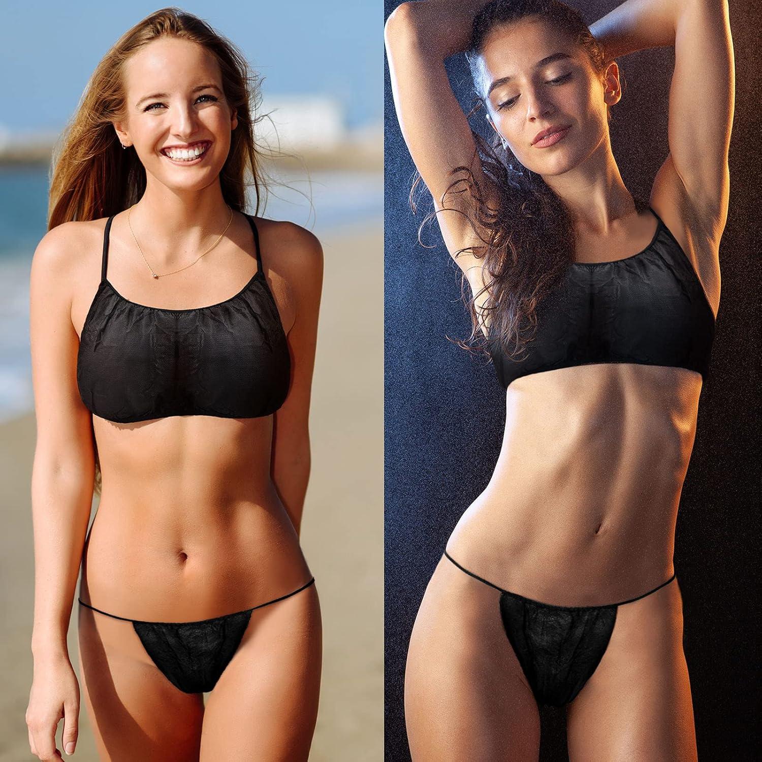 50 Piezas Sujetadores y Bragas Desechables Yahenda - Negro