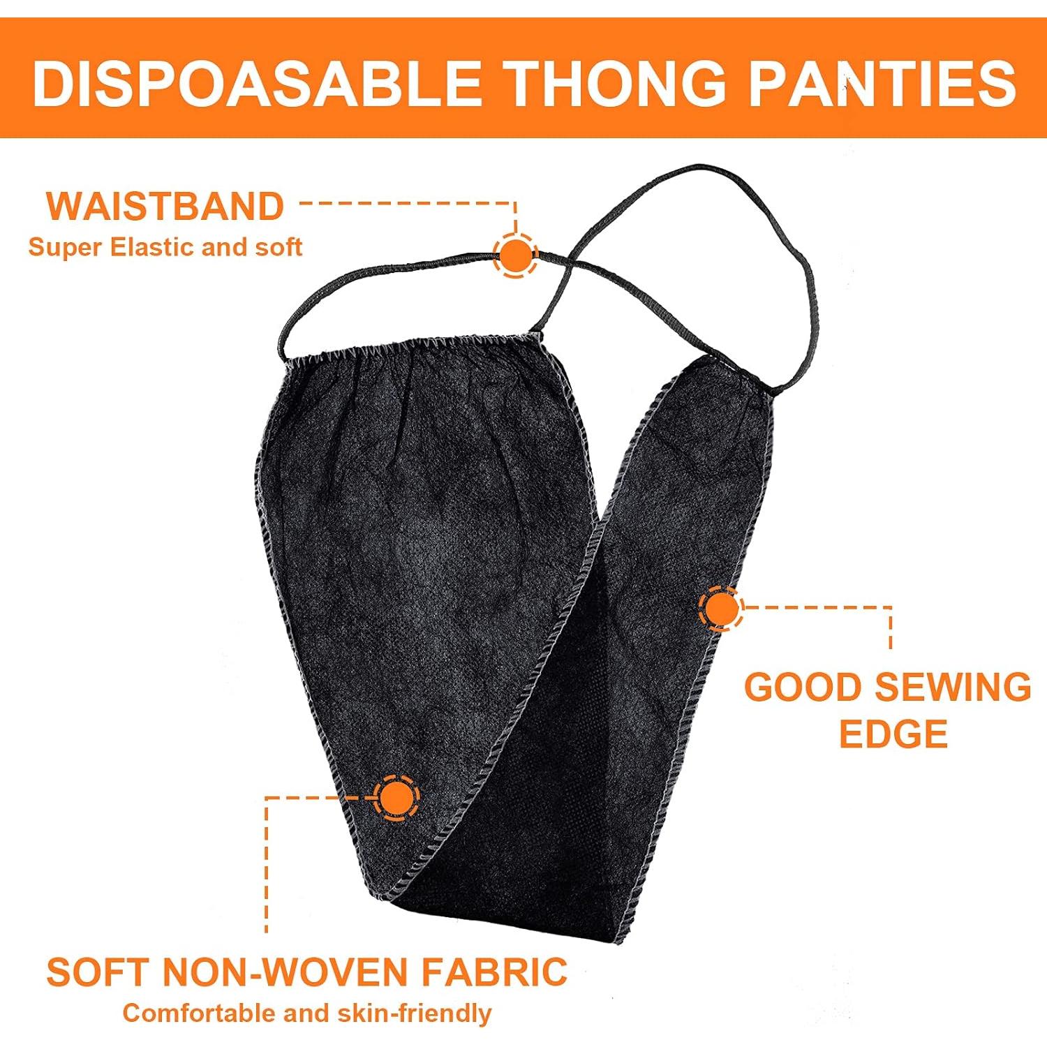 Bragas Desechables Tanga Geyoga 50 Pcs Negro para Mujeres