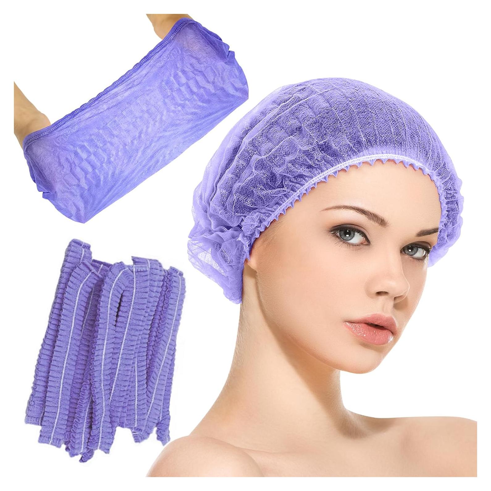 Redes de Cabello Desechables Lirvex 100 Piezas Morado 53 cm