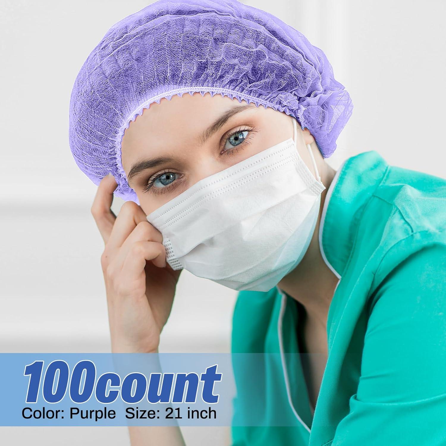 Redes de Cabello Desechables Lirvex 100 Piezas Morado 53 cm