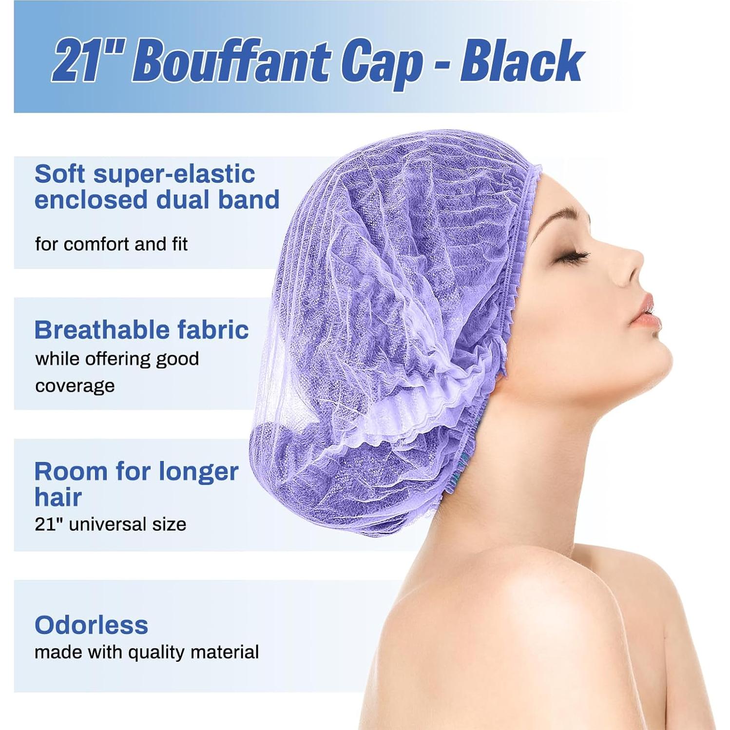 Redes de Cabello Desechables Lirvex 100 Piezas Morado 53 cm