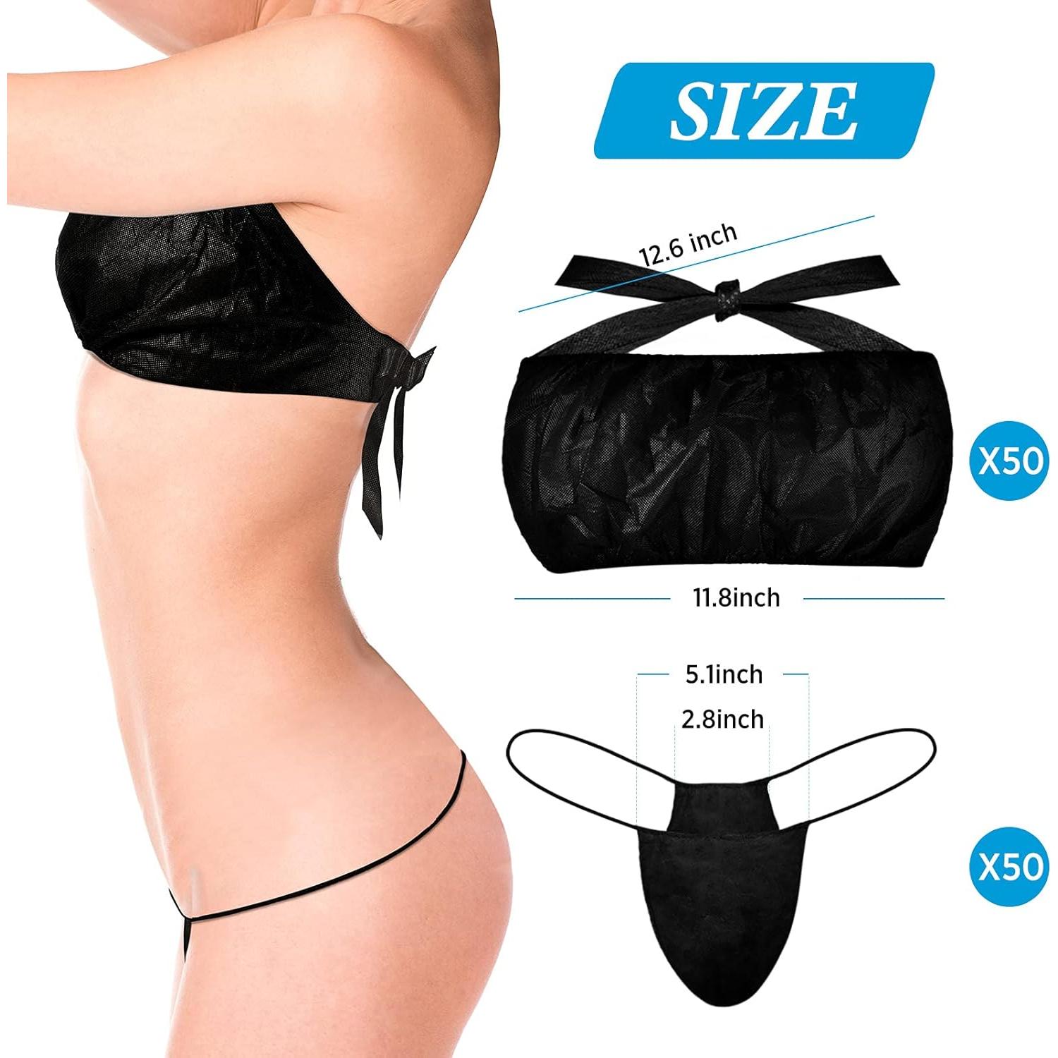 Conjunto Ropa Interior Desechable Geyoga 100 Pcs Negro