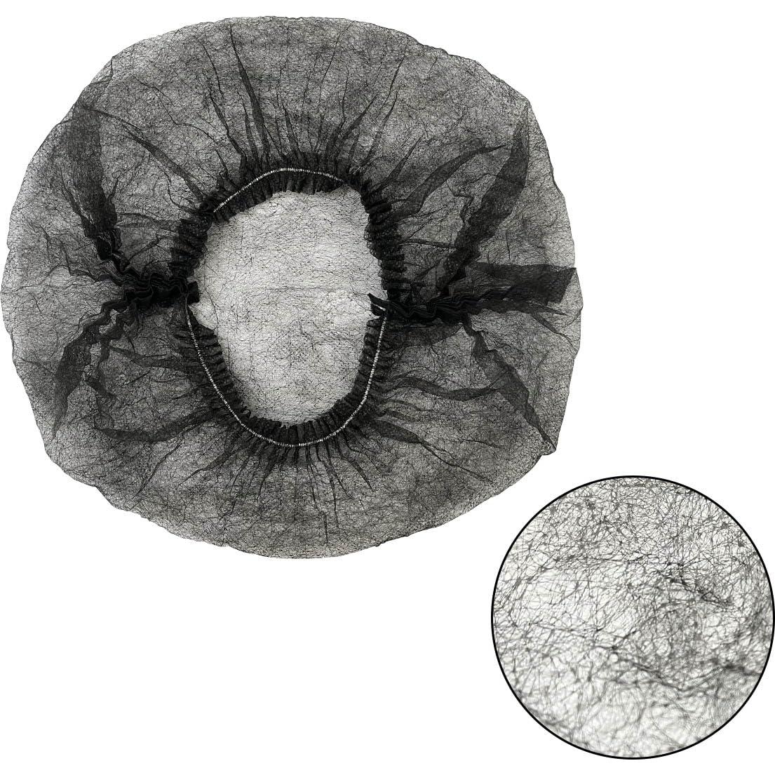 100 Gorras Bouffant Desechables Negras para Cocina y Belleza