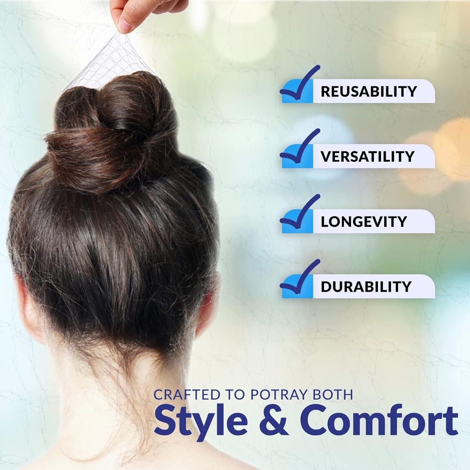 100 Redes de Cabello Negras ZefeqCo 61 cm para Moño y Cocina