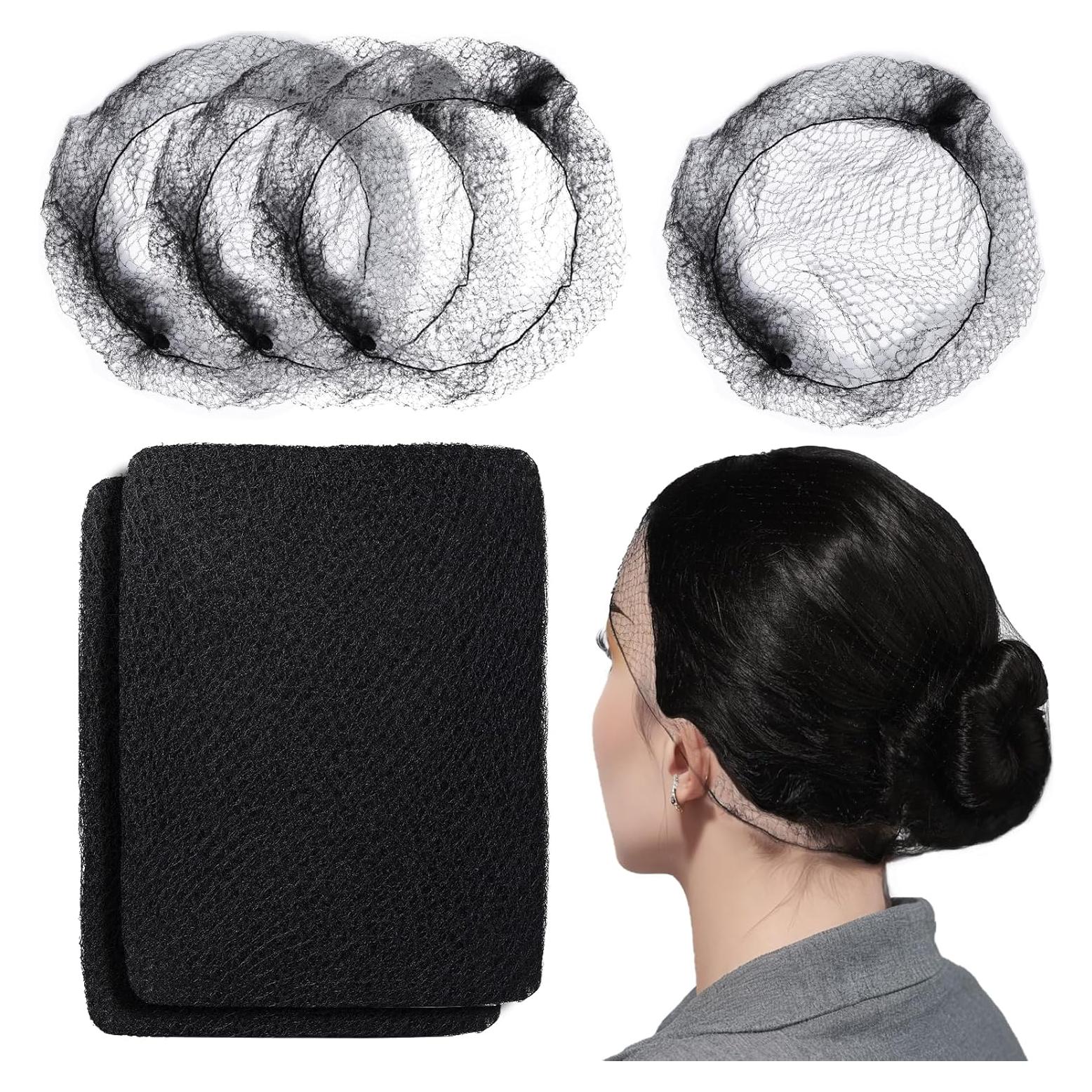 Redes para Cabello LEOBRO Negras 60 pcs Nylon 61 cm