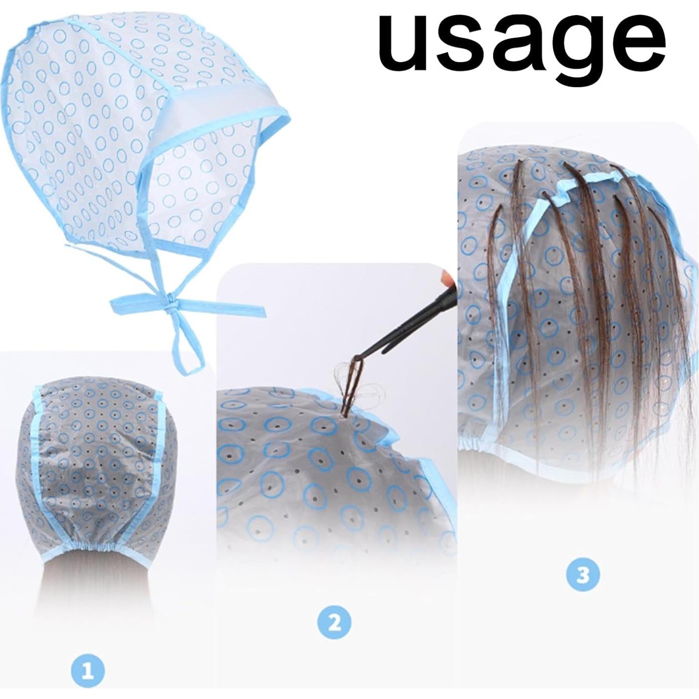 Gorros de Coloración de Cabello Tatibana - 6 Piezas con Agujas