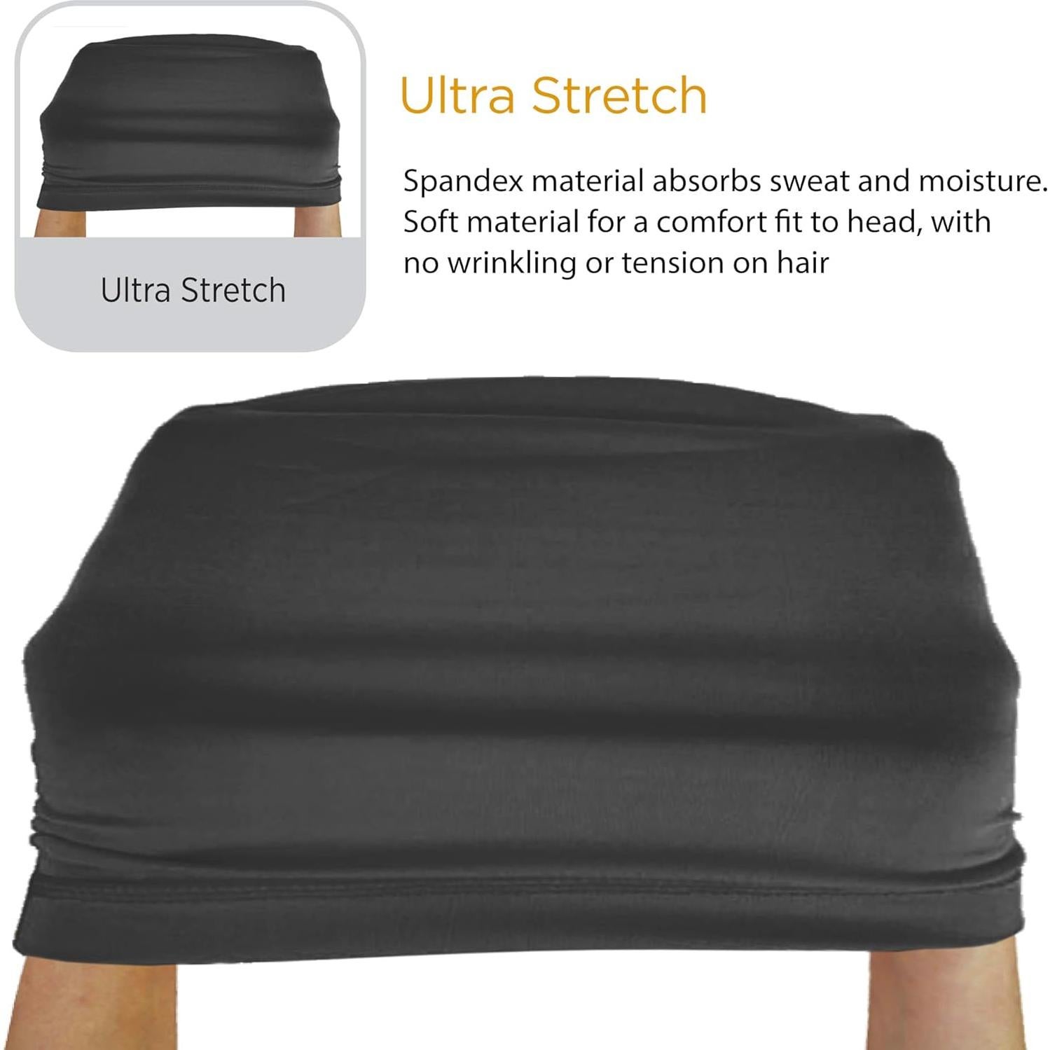 DONNA Peluca Cabello Humano con Cap Spandex para Mujeres - Negro