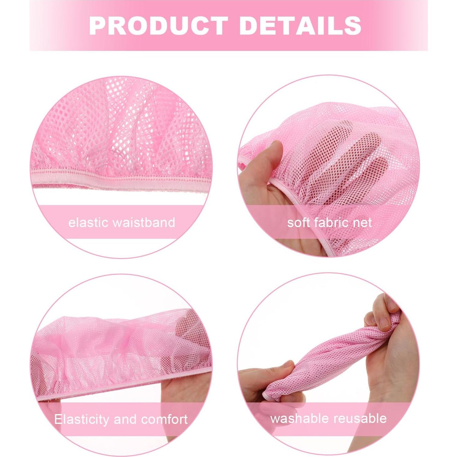 4 Bonetes de Malla para Dormir Dimeho Rosa/Negro Talla Única