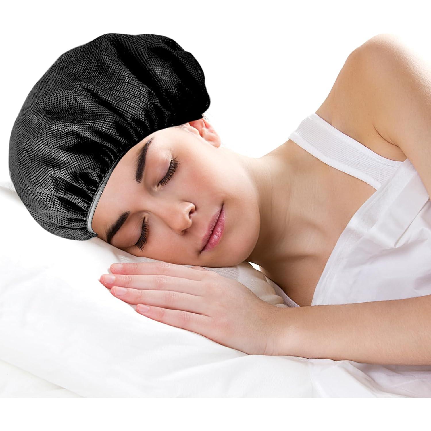 4 Bonetes de Malla para Dormir Dimeho Rosa/Negro Talla Única