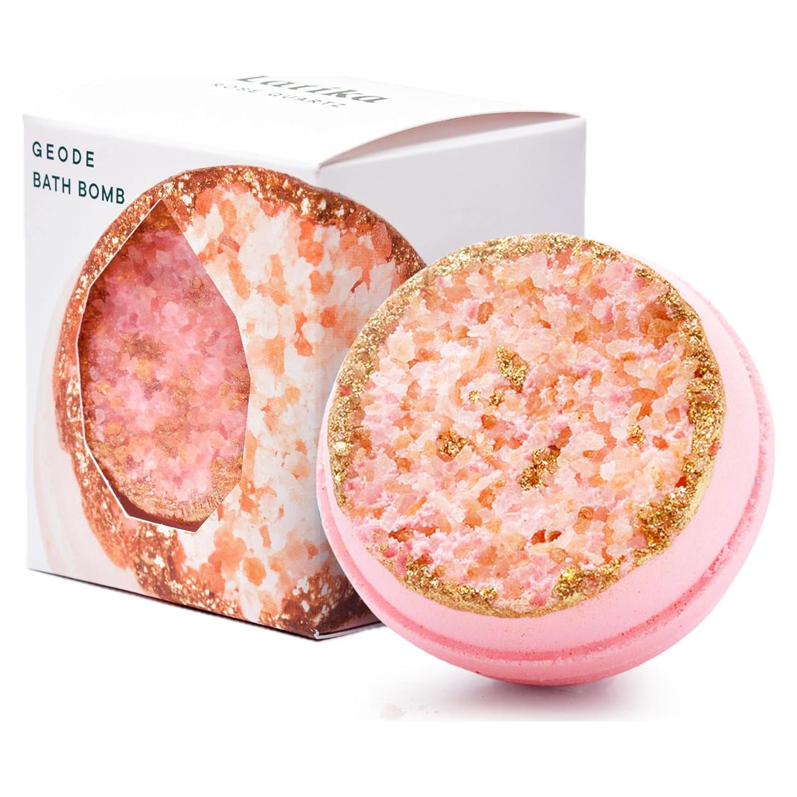 Bomba de Baño Geoda Latika | Cuarzo Rosa | Sándalo y Rosa