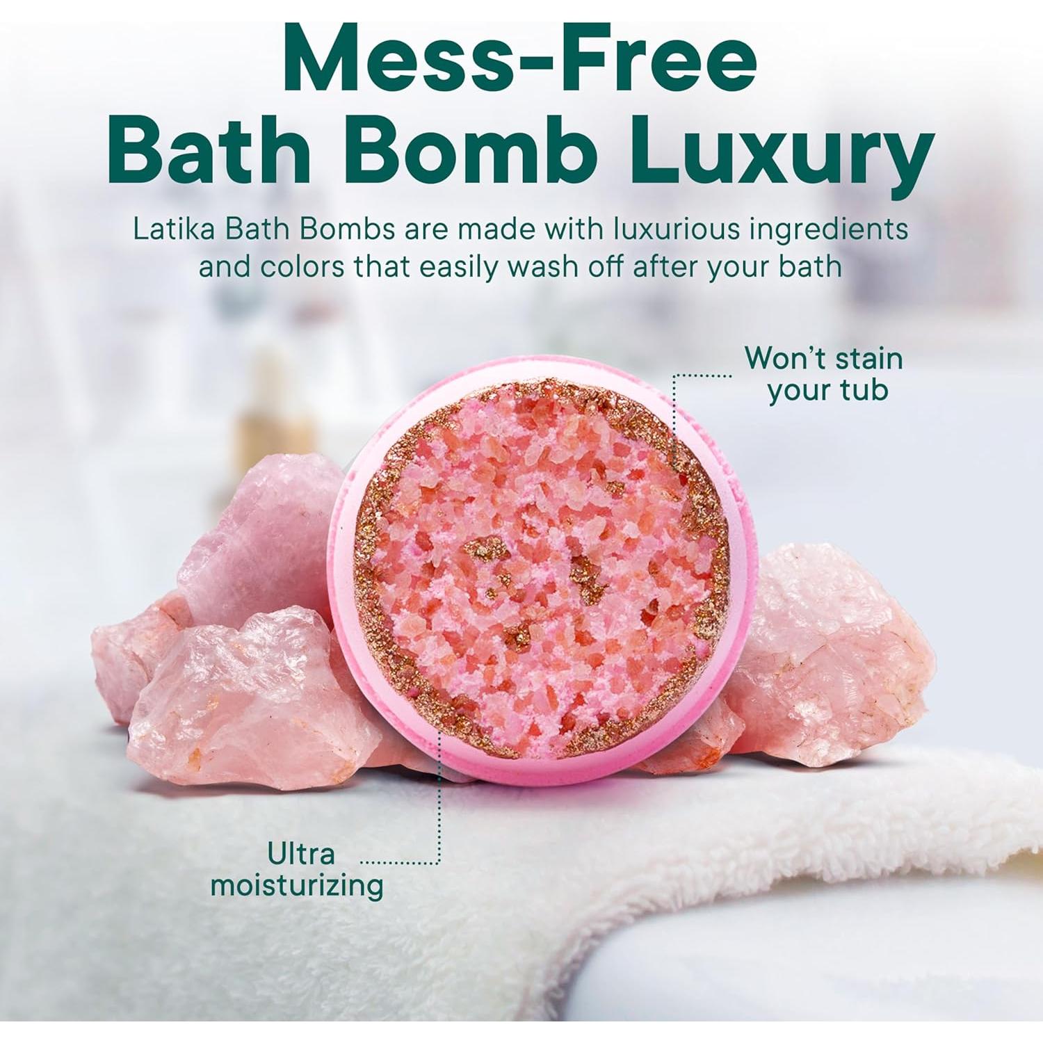 Bomba de Baño Geoda Latika | Cuarzo Rosa | Sándalo y Rosa