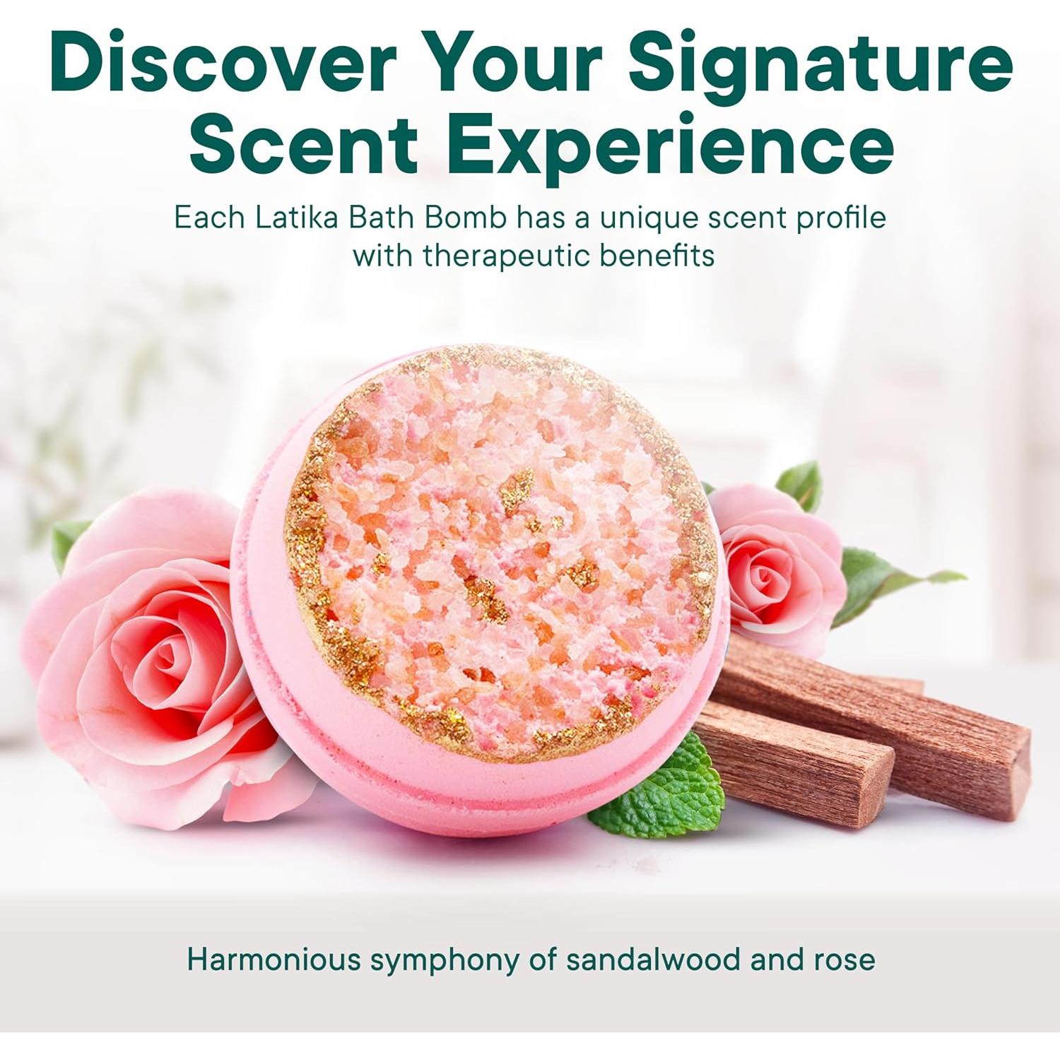 Bomba de Baño Geoda Latika | Cuarzo Rosa | Sándalo y Rosa