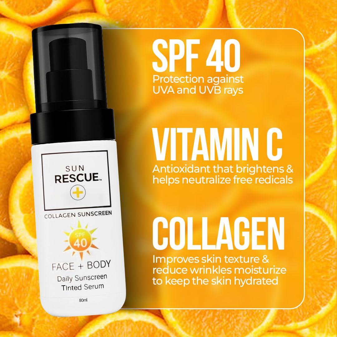Hidratante Tinte Diario Sun Rescue SPF 40 con Colágeno y Vitamina C