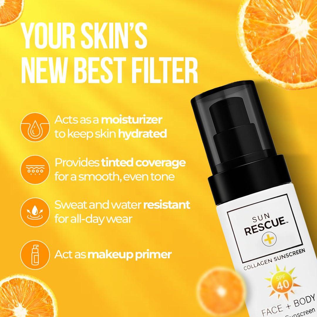 Hidratante Tinte Diario Sun Rescue SPF 40 con Colágeno y Vitamina C