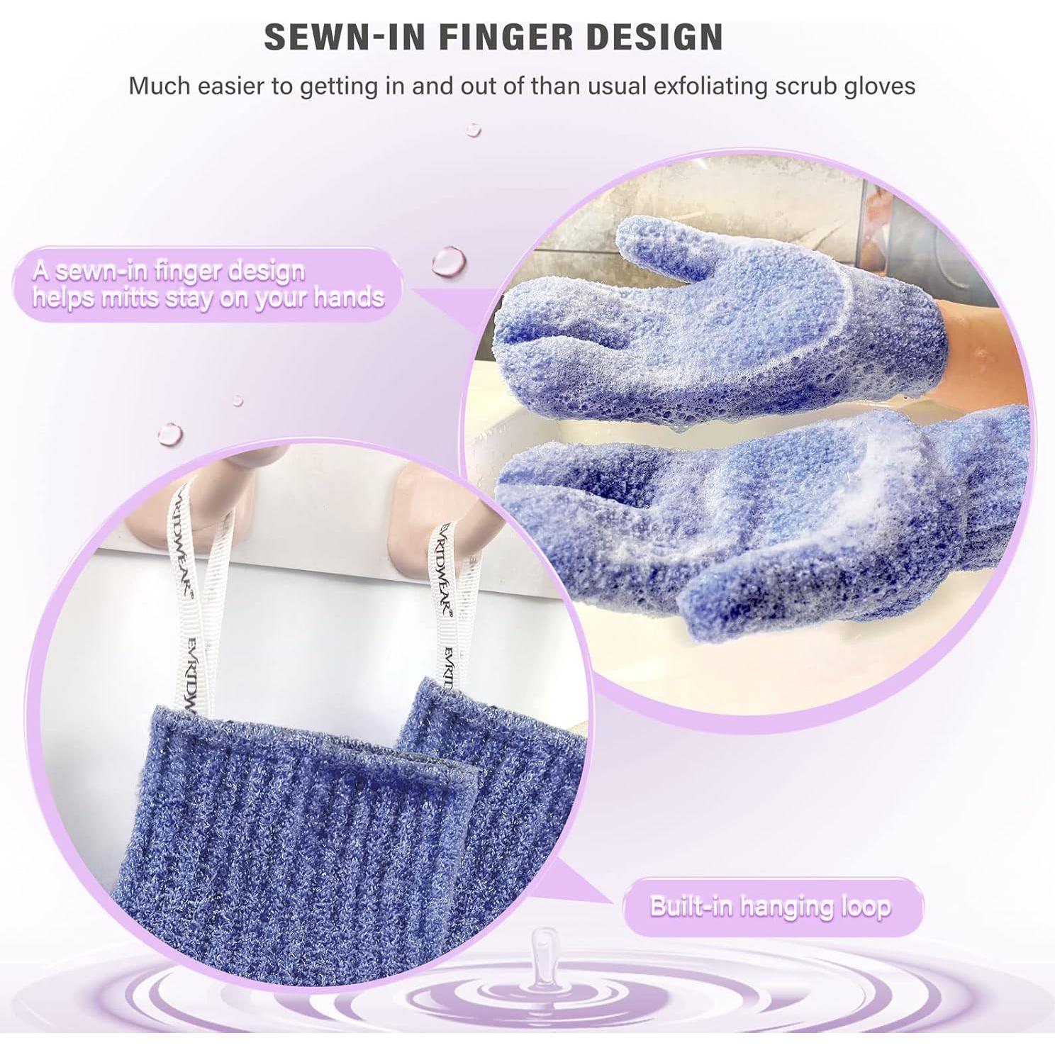 Mitones Exfoliantes Evridwear para Ducha - 1 Par Pesado