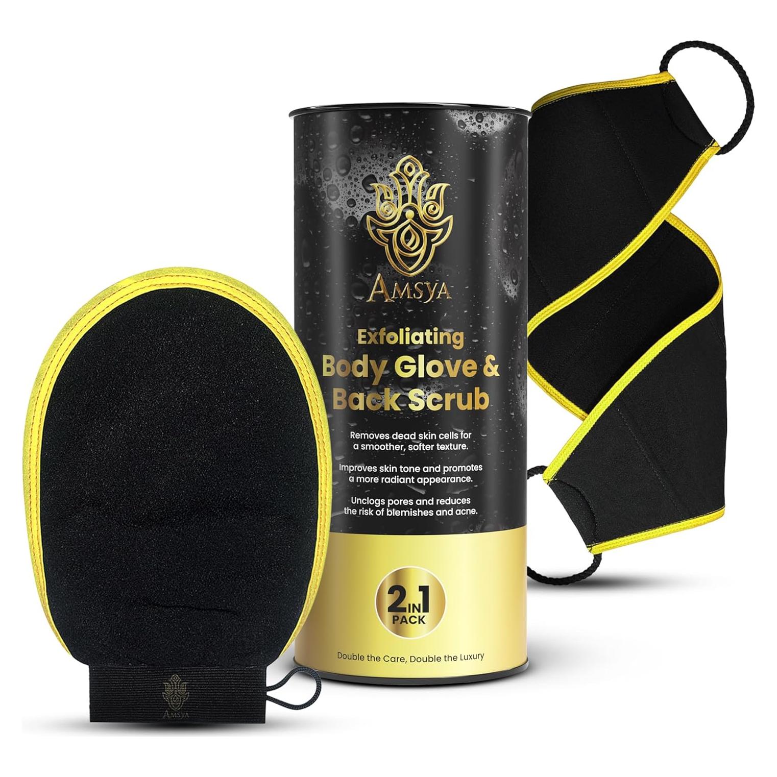 Guante Exfoliante Natural 2-en-1 y Cepillo de Espalda Kessa