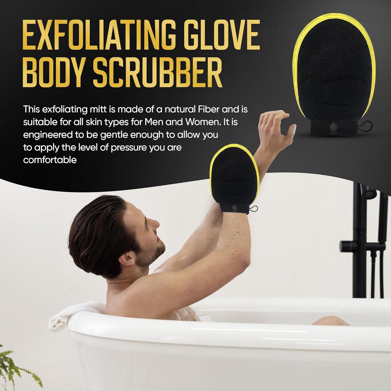 Guante Exfoliante Natural 2-en-1 y Cepillo de Espalda Kessa