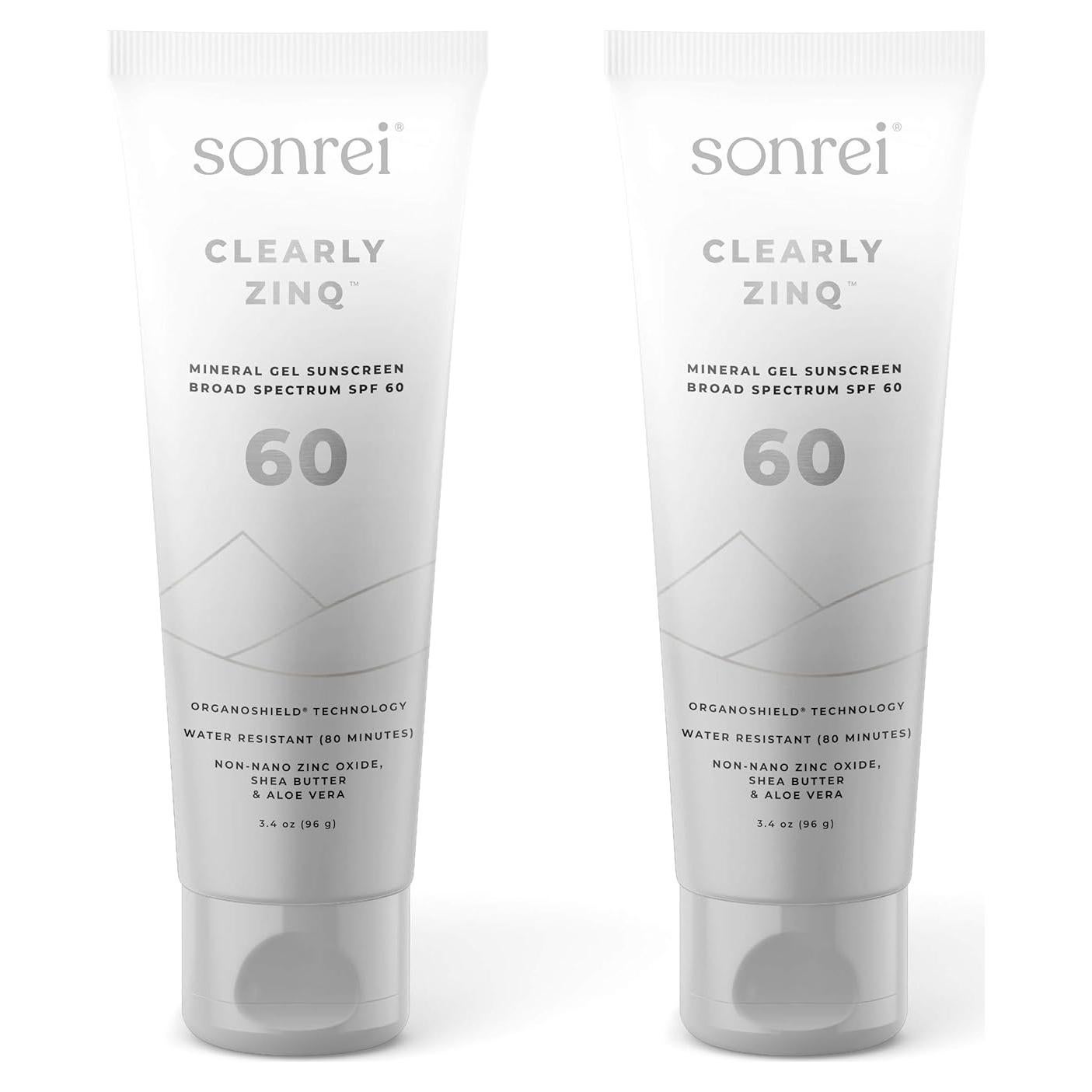 Protector Solar Gel Mineral Sonrei Clearly Zinq SPF 60 - 100 ml x2