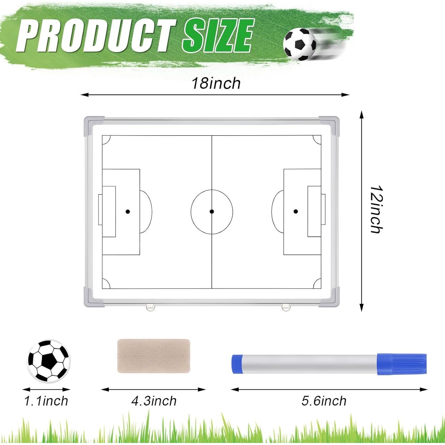 Pizarra Táctica de Fútbol Magnética Dunzoom 45.72x30.48cm