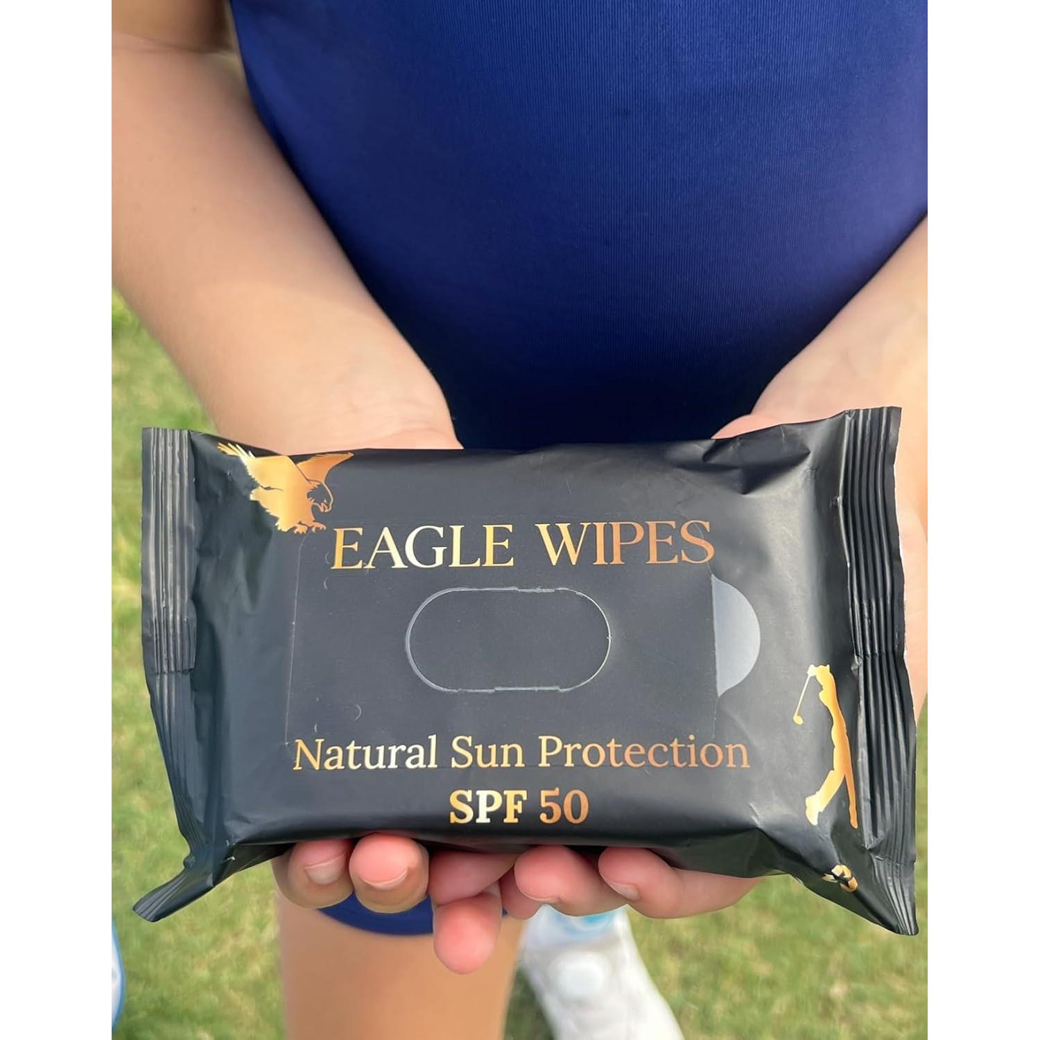 Toallitas Hidratantes SPF 50 Eagle Wipes Biodegradables 164g