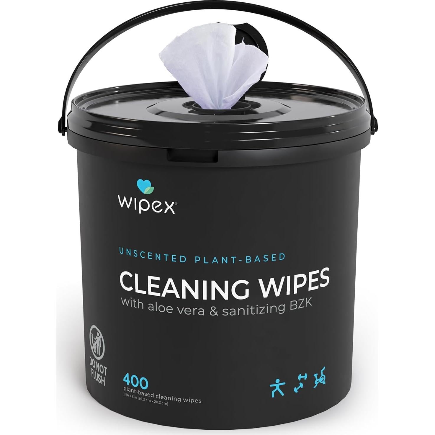 Toallitas de Limpieza Wipex 400ct para Gimnasio y Fitness