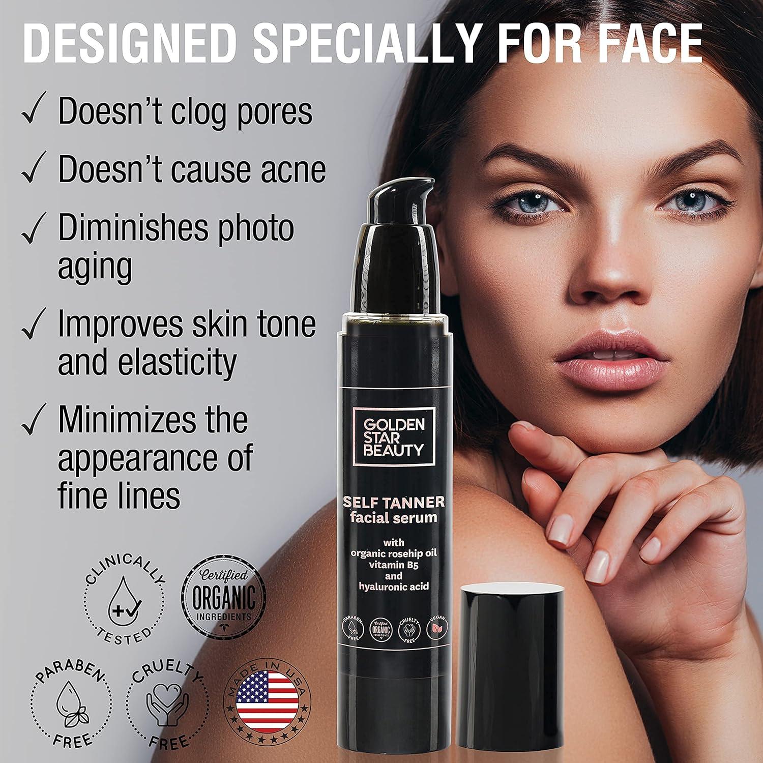 Suero Bronceador Facial Orgánico con Ácido Hialurónico 120ml