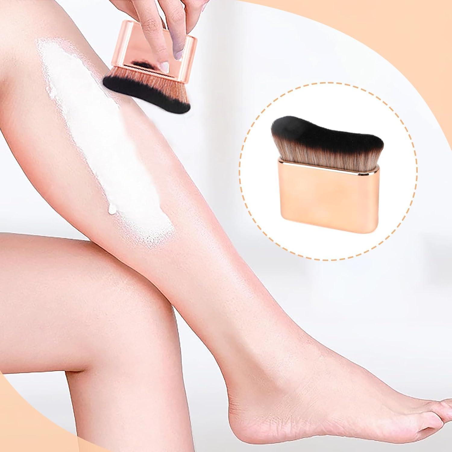 Brocha Kabuki de Bronceado Rosa Oro Profesional 7.6cm