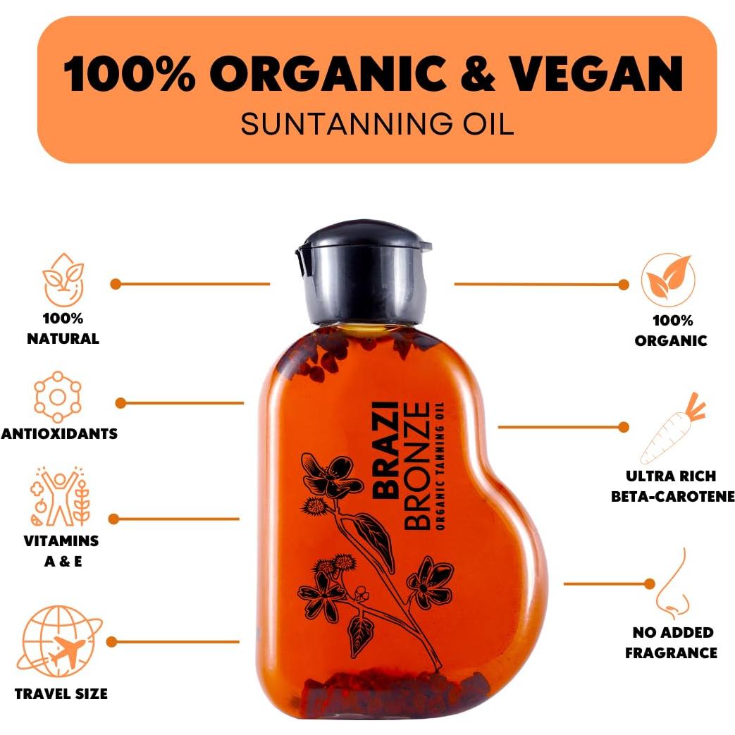 Aceite Bronceador Orgánico Brazi Bronze 85g - Vegano y Natural