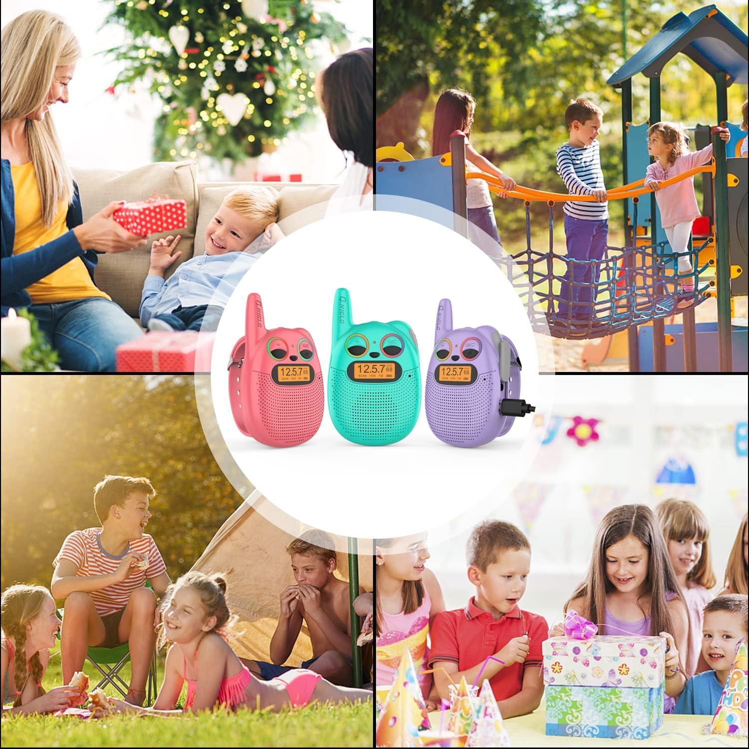 Walkie Talkies Qniglo Niños 3 Paquete Recargables 4,83 km