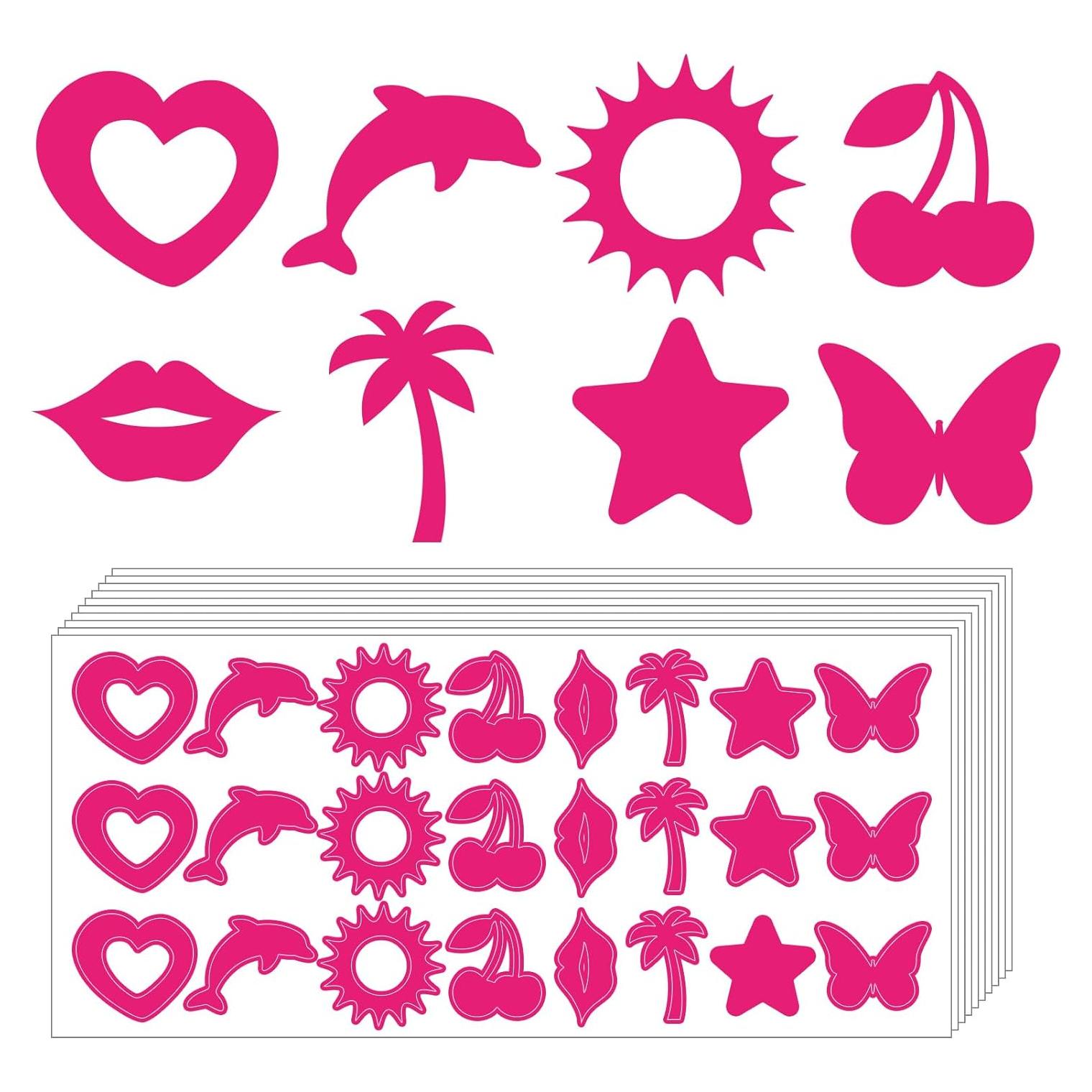 Calcomanías de Bronceado Whaline 240 Piezas Rosa Fucsia