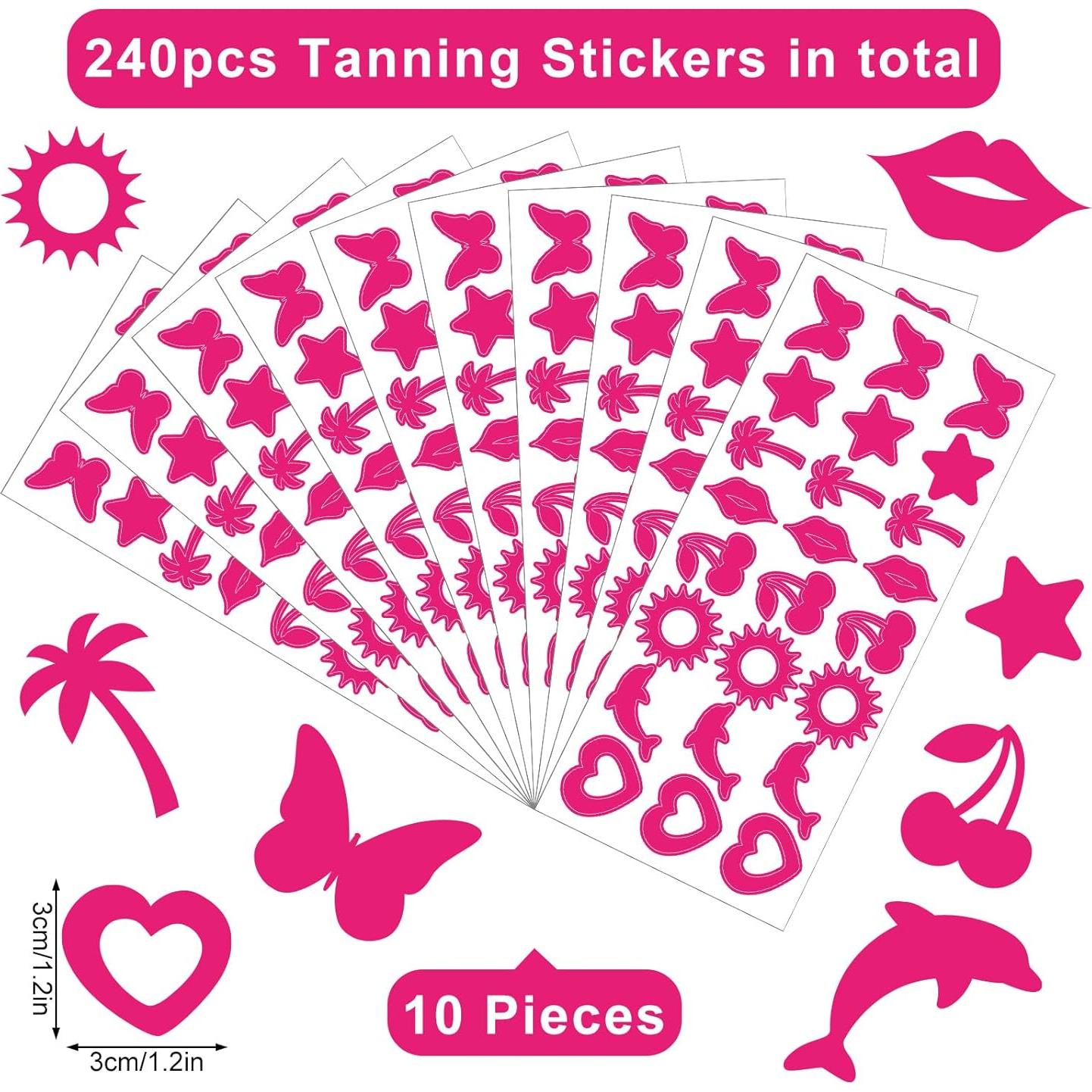 Calcomanías de Bronceado Whaline 240 Piezas Rosa Fucsia