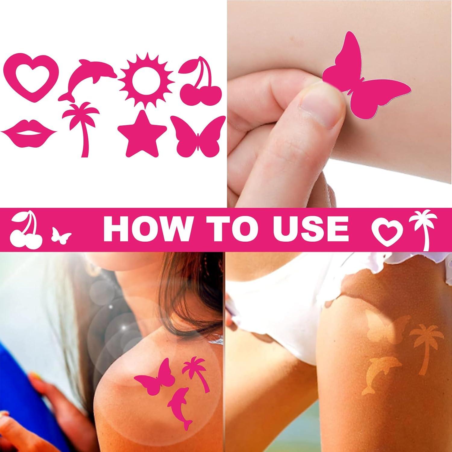 Calcomanías de Bronceado Whaline 240 Piezas Rosa Fucsia