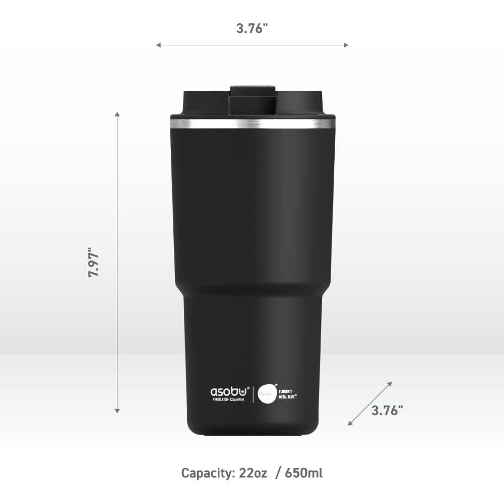Taza de Viaje Asobu Pick Me Up 22oz Cerámica Aislada Negra