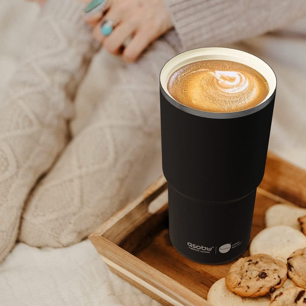 Taza de Viaje Asobu Pick Me Up 22oz Cerámica Aislada Negra