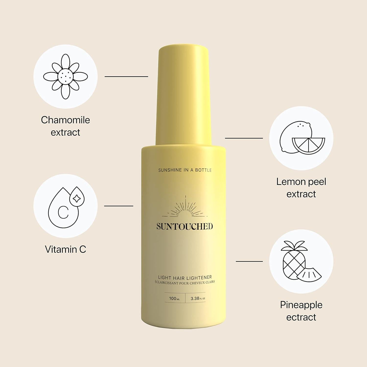 Spray Aclarador de Cabello Rubio Suntouched 100 ml - Vegano