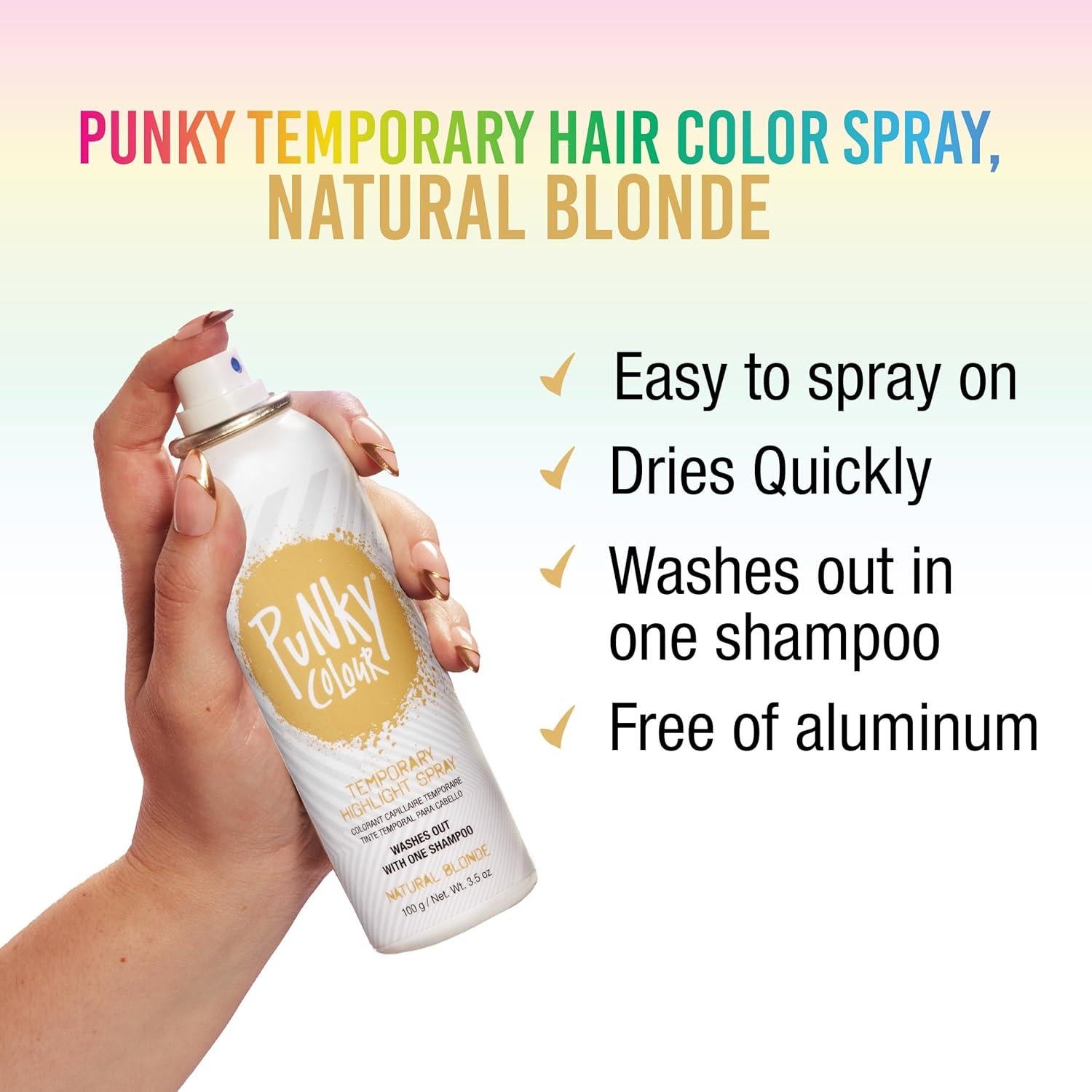Spray Temporal para Cabello Punky 3.5 oz Rubio Natural