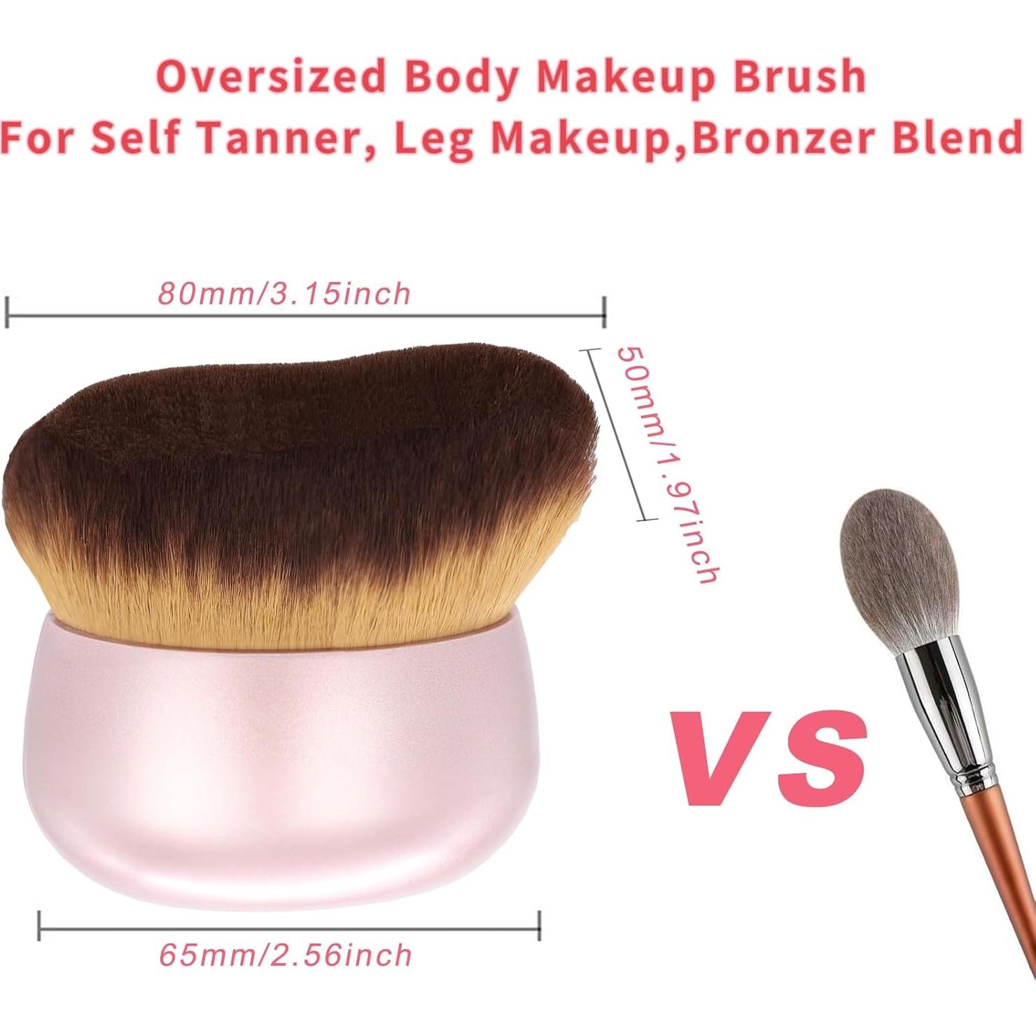 Brocha Kabuki Grande Yeweian para Bronceador y Base - Rosa Oro