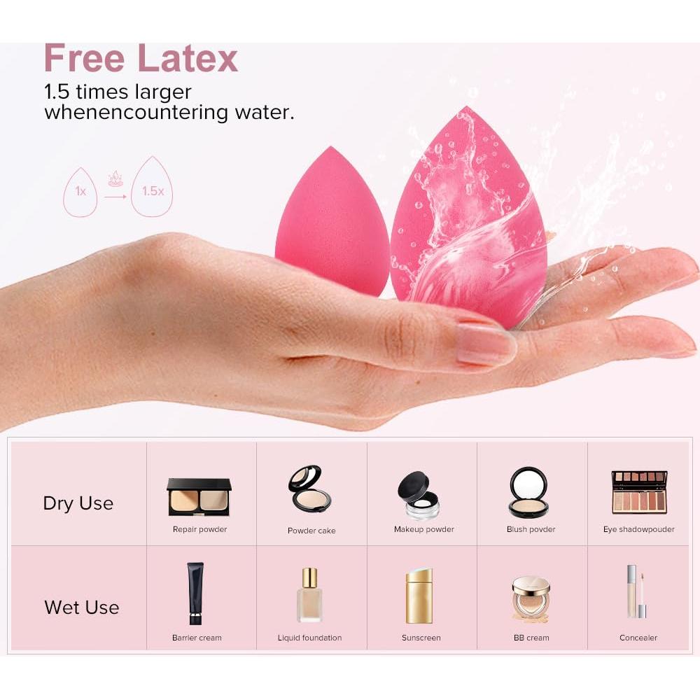 Juego de 3 Esponjas de Maquillaje QIBANHUA Sin Láttex