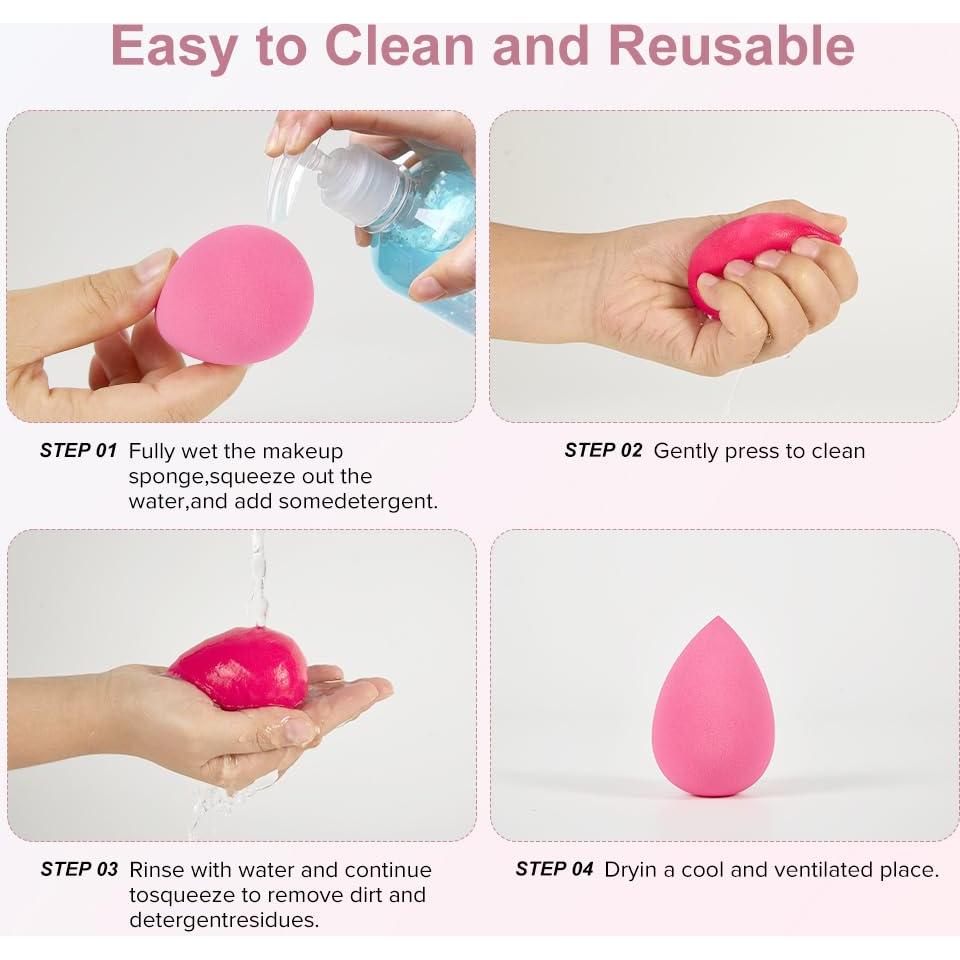 Juego de 3 Esponjas de Maquillaje QIBANHUA Sin Láttex