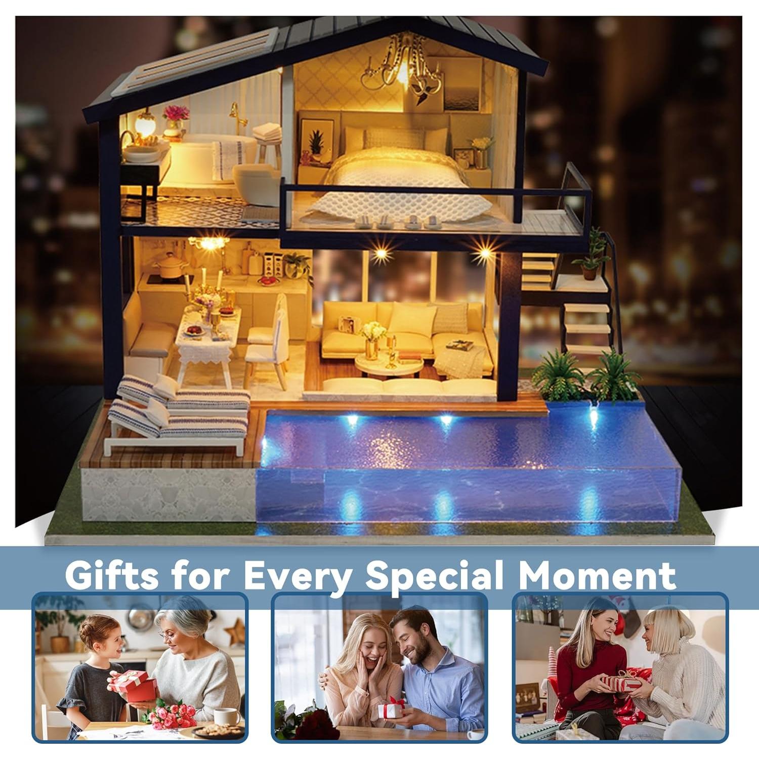 Kit Casa de Muñecas Miniatura Flever A-066 DIY con Muebles