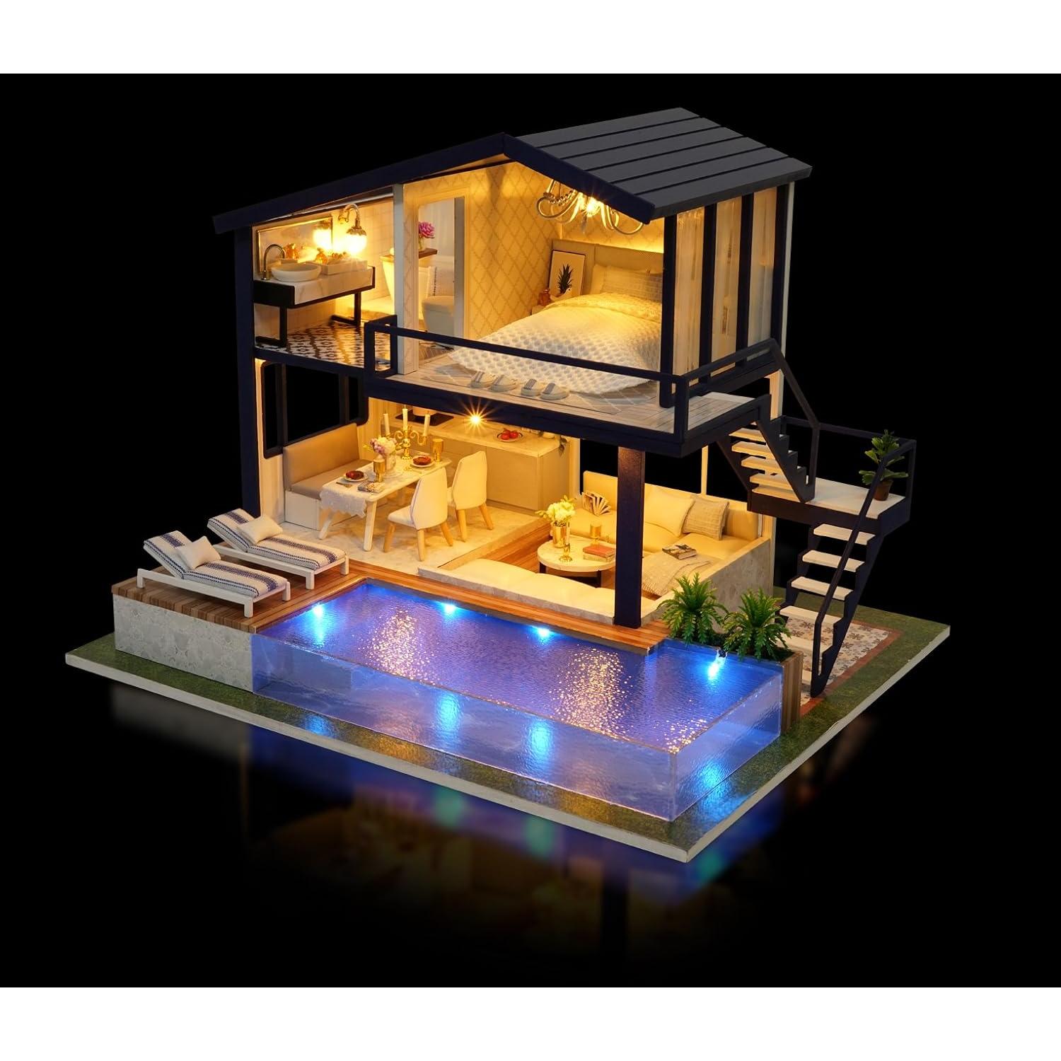 Kit Casa de Muñecas Miniatura Flever A-066 DIY con Muebles